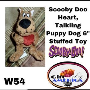 Scooby Doo Heart, Talkiing Puppy Dog 6" Stuffed To